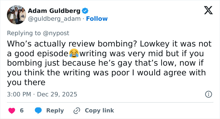 Screenshot of a Twitter reply criticizing the writing of Stranger Things 5, reflecting comically bad reception online.