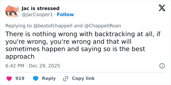 Screenshot of a tweet showing backlash faced by Chappell Roan over a controversial Brigitte Bardot post on social media. Screenshot of a tweet showing backlash faced by Chappell Roan over a controversial Brigitte Bardot post on social media.