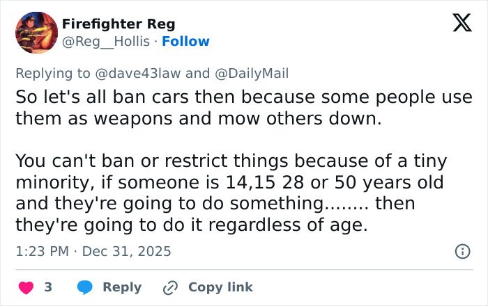 Tweet discussing views on banning items due to misuse, related to the schoolboy lost life after Squid Game prank investigation. Tweet discussing views on banning items due to misuse, related to the schoolboy lost life after Squid Game prank investigation.