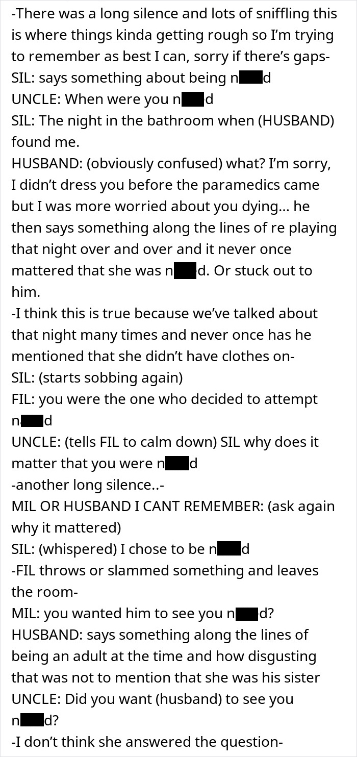 Transcript of a family intervention revealing a woman’s hospitalization due to obsession with her brother’s unsettling behavior. Transcript of a family intervention revealing a woman’s hospitalization due to obsession with her brother’s unsettling behavior.