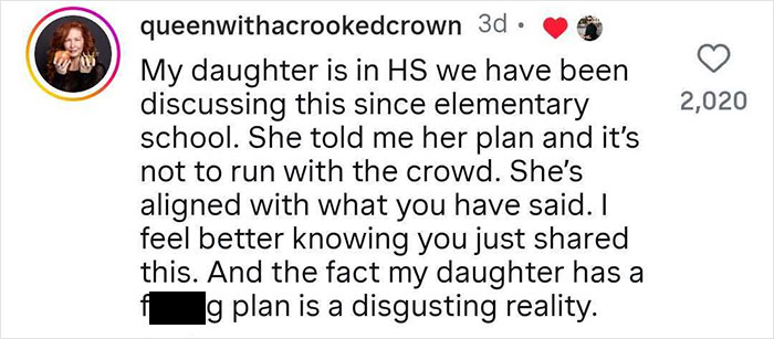 Screenshot of a social media comment discussing plans related to mass shooting survival tips and precautions.