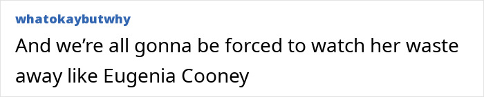 Screenshot of a social media post with text about being forced to watch someone’s body waste away, relating to Ariana Grande body-shaming reminder.