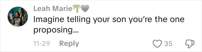 Social media comment reacting to a woman’s proposal to her boyfriend of 14 years, expressing surprise and amazement. Social media comment reacting to a woman’s proposal to her boyfriend of 14 years, expressing surprise and amazement.
