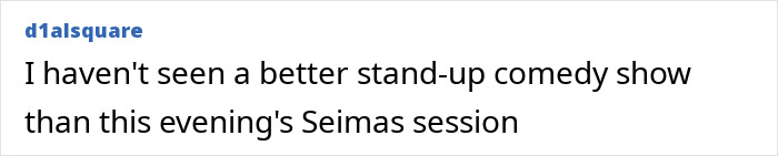 Comment on a comedy show during a Seimas session in Lithuania related to lawmaker’s cat consent debate. Comment on a comedy show during a Seimas session in Lithuania related to lawmaker’s cat consent debate.