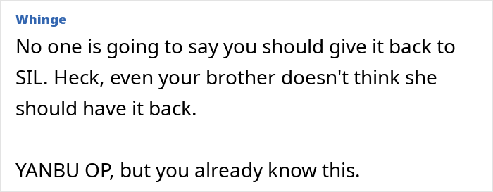 Text post about a woman pawning a family heirloom ring and conflict with sister-in-law over returning it. Text post about a woman pawning a family heirloom ring and conflict with sister-in-law over returning it.