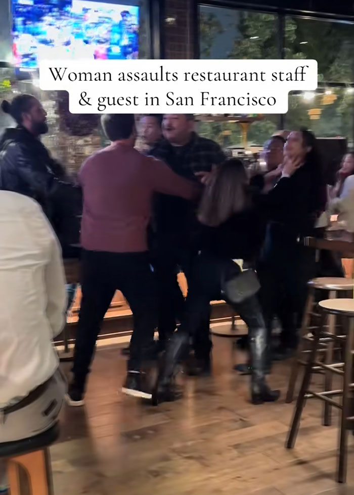 Woman involved in drunken rampage at upscale restaurant confronting staff and guests during altercation in San Francisco. Woman involved in drunken rampage at upscale restaurant confronting staff and guests during altercation in San Francisco.