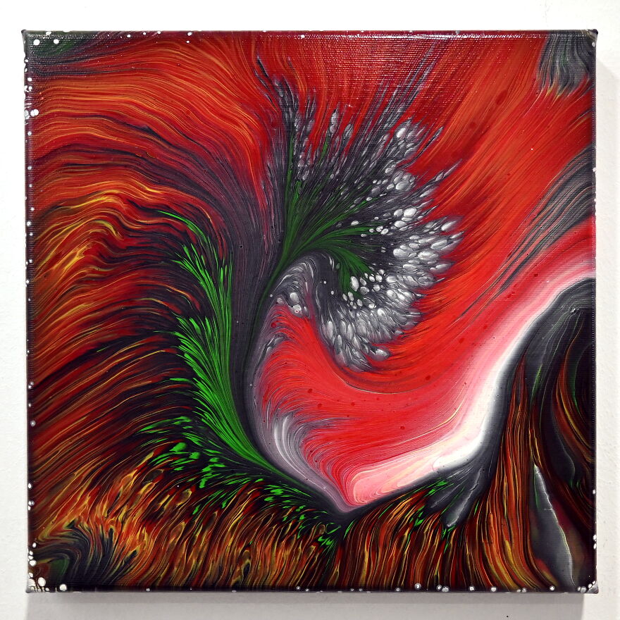 Red And Green Swirls - Satisfying Acrylic Pour Technique Red And Green Swirls - Satisfying Acrylic Pour Technique