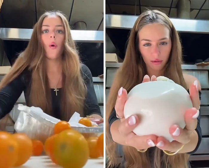 21-year-old pizza maker with long hair holding dough and preparing ingredients in an industrial kitchen setting. 21-year-old pizza maker with long hair holding dough and preparing ingredients in an industrial kitchen setting.