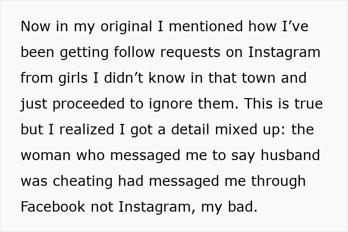 Text excerpt about a woman receiving proof of her husband's cheating and dealing with crazy ex-girlfriends on social media.