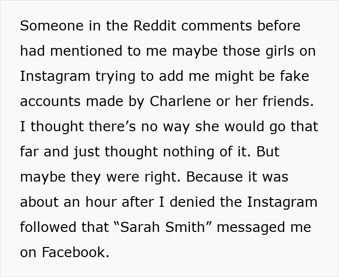 Text excerpt showing a woman receiving proof and discussing how crazy ex-girlfriends can get in a cheating scenario.