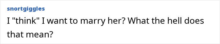 Screenshot of a text message expressing confusion about wanting to marry her, related to secret texts and wedding concerns. Screenshot of a text message expressing confusion about wanting to marry her, related to secret texts and wedding concerns.