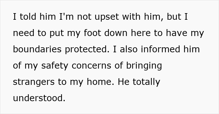 Text discussing setting boundaries and safety concerns about inviting random people to home, related to host canceling Christmas. Text discussing setting boundaries and safety concerns about inviting random people to home, related to host canceling Christmas.