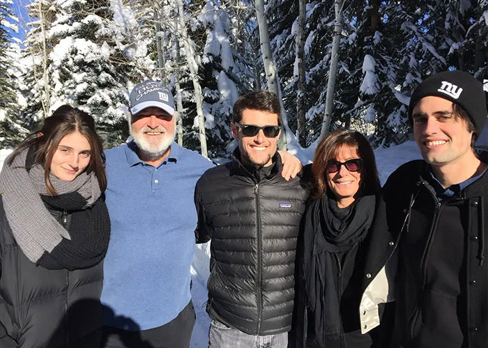 Group of five people smiling outdoors in winter gear, related to Rob Reiner’s son arrested for allegedly slaying parents. Group of five people smiling outdoors in winter gear, related to Rob Reiner’s son arrested for allegedly slaying parents.