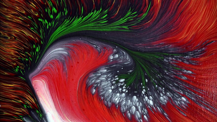 Red And Green Swirls - Satisfying Acrylic Pour Technique Red And Green Swirls - Satisfying Acrylic Pour Technique
