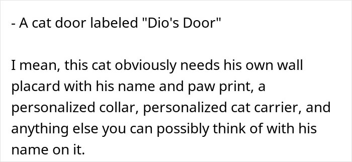Cat door labeled Dios Door highlighting sister demands family rehomes or renames 11-year-old cat due to name conflict with son Cat door labeled Dios Door highlighting sister demands family rehomes or renames 11-year-old cat due to name conflict with son