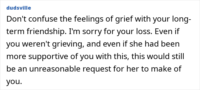 Woman sad ending a 22-year-long friendship after friend&rsquo;s unreasonable and unhinged request causing emotional distress.