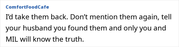 Comment on a forum discussing a woman horrified after spotting her sentimental Christmas ornaments on her mother-in-law’s tree.