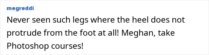 Screenshot of a comment criticizing Prince Harry and Meghan Markle's holiday snap, mentioning manipulation and Photoshop. Screenshot of a comment criticizing Prince Harry and Meghan Markle's holiday snap, mentioning manipulation and Photoshop.