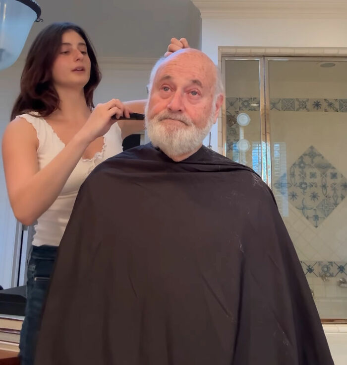 Rob Reiner's daughter cutting elderly man's hair at home, relating to heartbreaking post before parents found slain. Rob Reiner's daughter cutting elderly man's hair at home, relating to heartbreaking post before parents found slain.