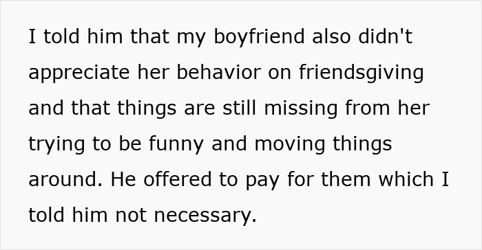 Text excerpt about a host telling a friend&rsquo;s wife she can&rsquo;t invite random people, leading to canceled Christmas plans.