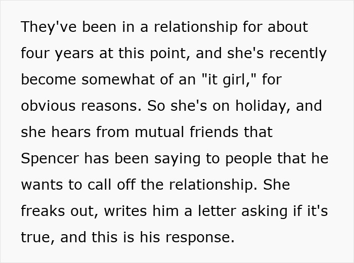Text excerpt about a letter from the worst Victorian boyfriend causing women to question past relationship behaviors. Text excerpt about a letter from the worst Victorian boyfriend causing women to question past relationship behaviors.
