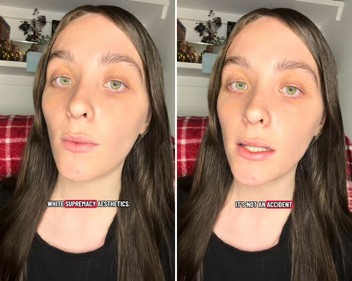 A woman with long dark hair discusses Pantone’s racist color of the year sparking online meltdown about white supremacy. A woman with long dark hair discusses Pantone’s racist color of the year sparking online meltdown about white supremacy.