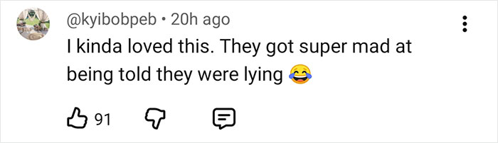 Social media comment reacting to Sydney Sweeney being caught in a lie during a lie detector test. Social media comment reacting to Sydney Sweeney being caught in a lie during a lie detector test.