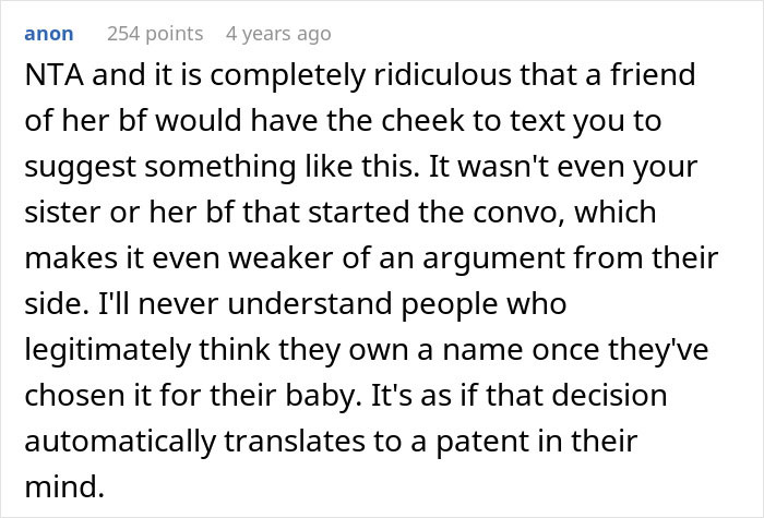 Reddit comment discussing family conflict over rehoming or renaming 11-year-old cat sharing name with sister’s son. Reddit comment discussing family conflict over rehoming or renaming 11-year-old cat sharing name with sister’s son.