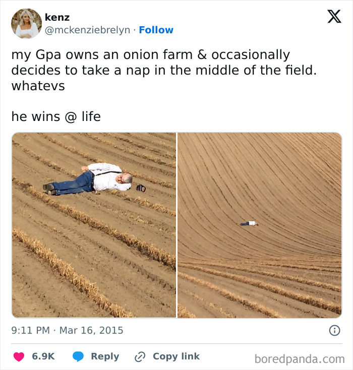 Man taking a nap in an onion field, illustrating a leap of faith leading to a best life decision moment.