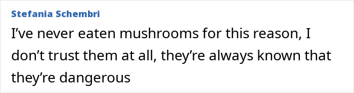 Screenshot of Stefania Schembri warning about the dangers of mushrooms after Italian mother and daughter lose lives from fatal Christmas dinner.