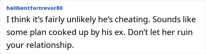 Comment on woman receiving proof of husband's cheating, warning about ex-girlfriends creating false plans to ruin relationships. Comment on woman receiving proof of husband's cheating, warning about ex-girlfriends creating false plans to ruin relationships.