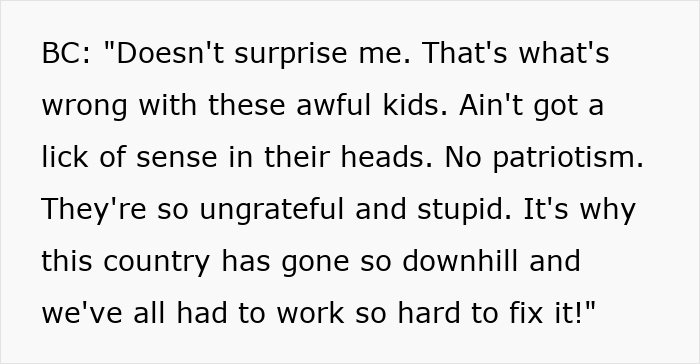 Older man in Goodwill store criticizes younger generations while woman quickly shuts him down.