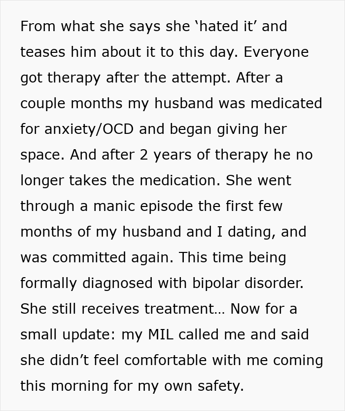 Text excerpt about therapy, bipolar disorder, and hospitalization related to woman hospitalized after family’s intervention. Text excerpt about therapy, bipolar disorder, and hospitalization related to woman hospitalized after family’s intervention.