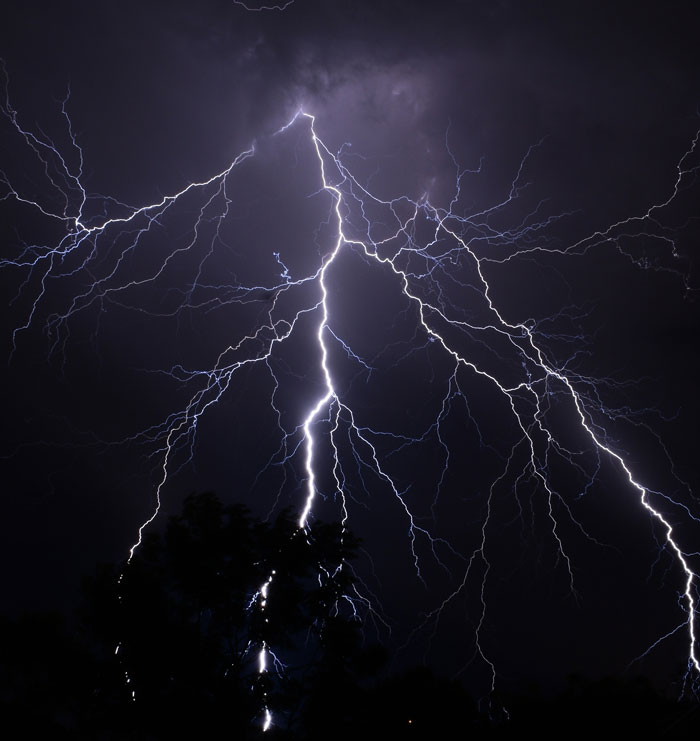 Multiple bright lightning bolts streak across a dark night sky, causing people to question what they really saw.