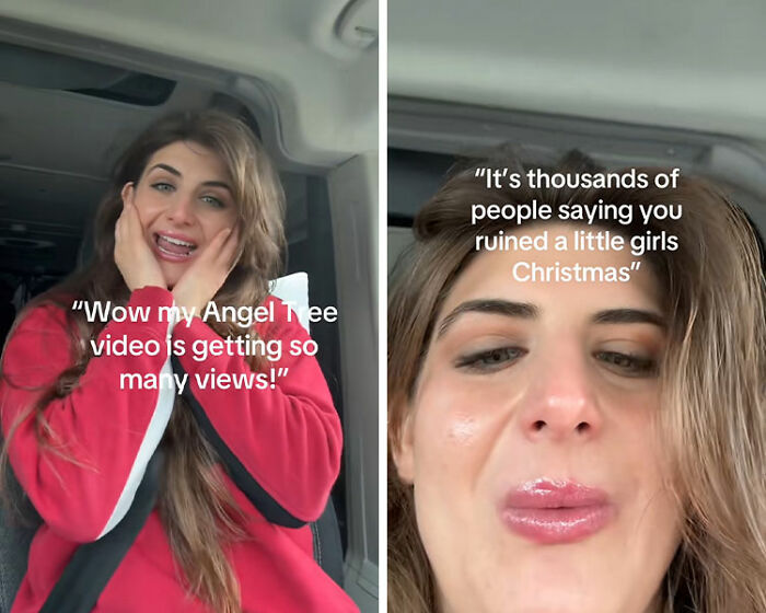 Woman reacts to backlash after buying dollar store items for child’s Angel Tree haul in a car setting. Woman reacts to backlash after buying dollar store items for child’s Angel Tree haul in a car setting.
