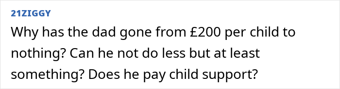 Comment expressing concern over dad changing promised $400 per kid contribution for Christmas to nothing, causing mom to panic. Comment expressing concern over dad changing promised $400 per kid contribution for Christmas to nothing, causing mom to panic.