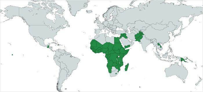 World map highlighting African countries with curiosity interesting map data for geographic analysis.