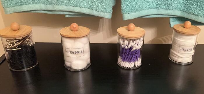 The Sad, Crinkly Plastic Bags You've Been Storing Your Cotton Balls In Can Now Be Replaced By The Infinitely More Chic And Organized Qtip Holder Dispenser With Bamboo Lids 