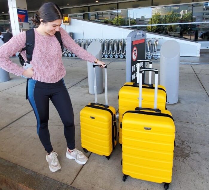 The Mismatched, Duct-Taped Monstrosities You've Been Calling Luggage Since Your College Study Abroad Trip Can Now Be Honorably Discharged And Replaced By This Lightweight 3-Piece Luggage Set 