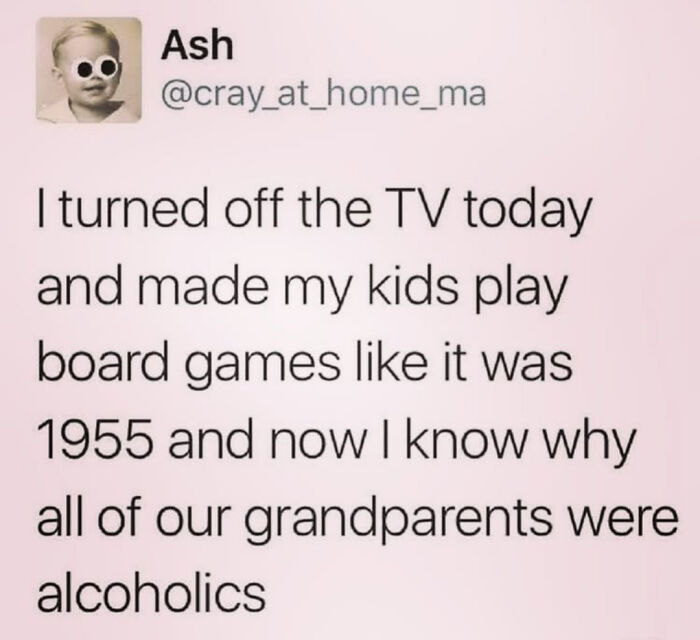 Funny and relatable memes for parents about turning off the TV and making kids play board games like in the past.