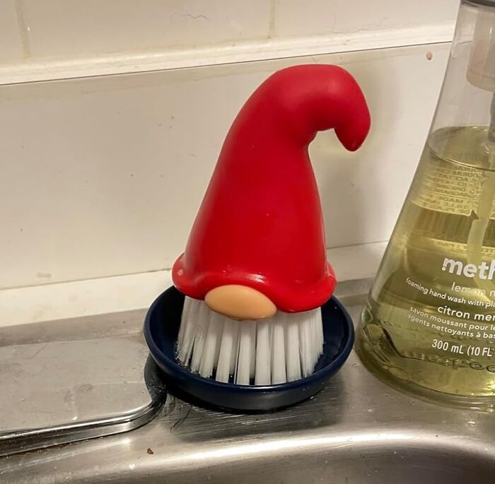 The Sad, Grimy Sponge Sitting By The Sink Can Be Replaced By The Infinitely More Magical Beardy Gnome Dish Brush 