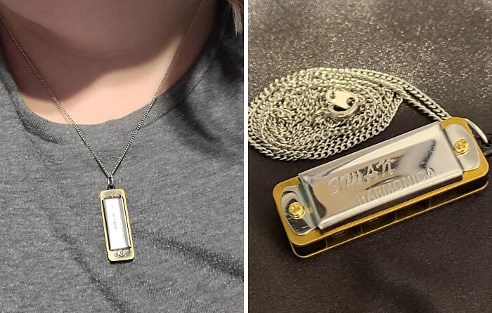 A Mini Harmonica Necklace Doubles As Both A Chic, Musical Accessory And A Convenient, Pocket-Sized Tool For Annoying Your Friends And Family On Demand