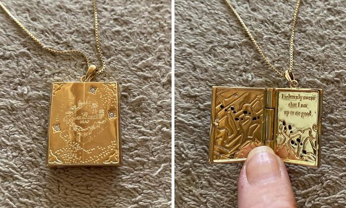A Mischief Managed Locket Necklace Will Let Her Carry A Tiny, Secret Tribute To Her Favorite Magical Troublemakers, While Also Looking Like A Completely Normal, Non-Magical Adult