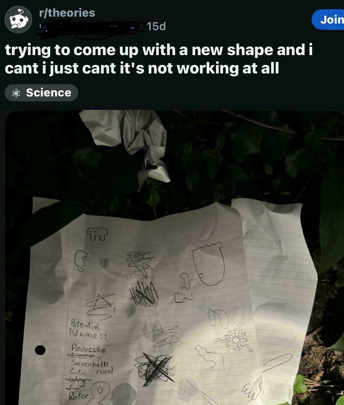 Reddit post showing crumpled paper with doodles and scribbles, highlighting hilarious posts that make you laugh.