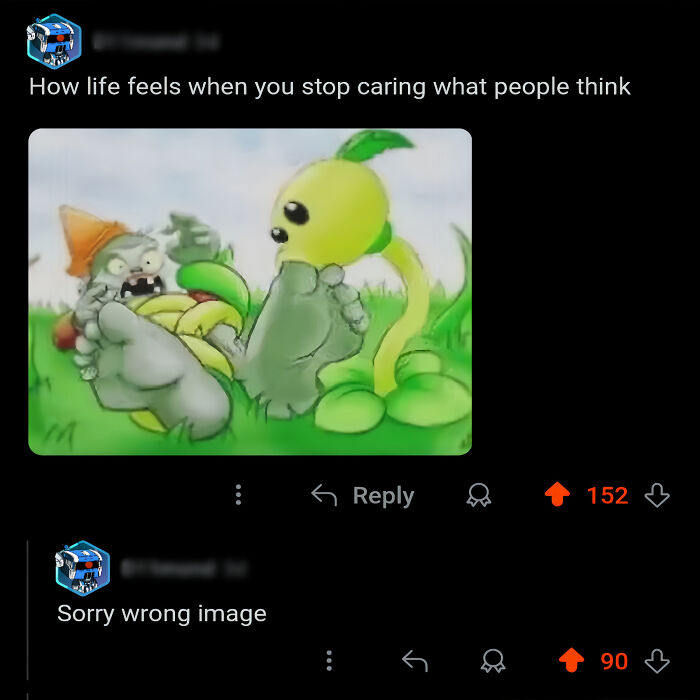 Cartoon of a zombie and a plant in grass, illustrating humor in hilarious posts meant to make you laugh online.