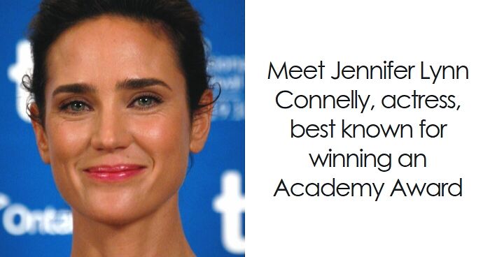 Jennifer Connelly smiling at a press event, highlighting her bio and career highlights in acting.