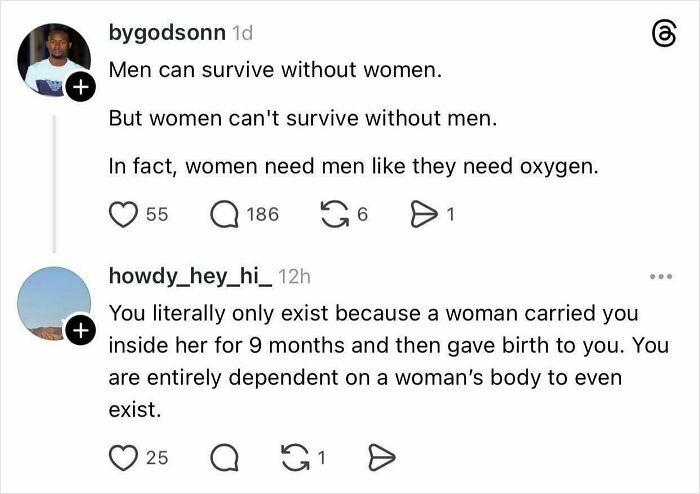 Screenshot of a social media exchange featuring epic burns of 2025 turning insults into art.