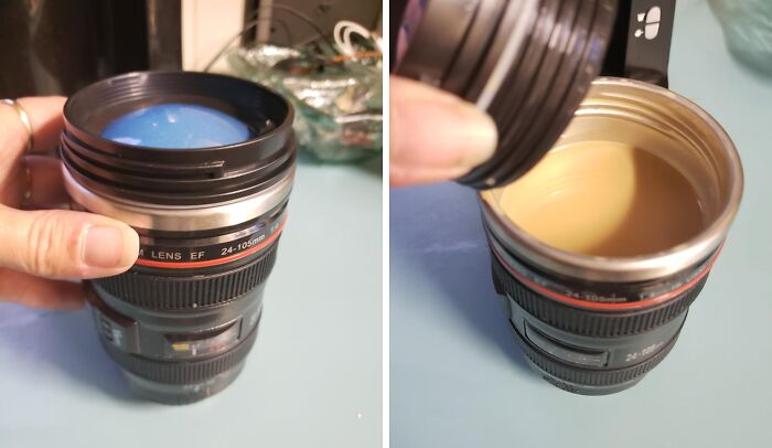 Giving Their Photographer Friends A Collective Heart Attack Is The Main Perk Of The Camera Lens Coffee Mug Since It Looks Exactly Like They Are Pouring Scalding Hot Java Into A Thousand-Dollar Piece Of Glass 