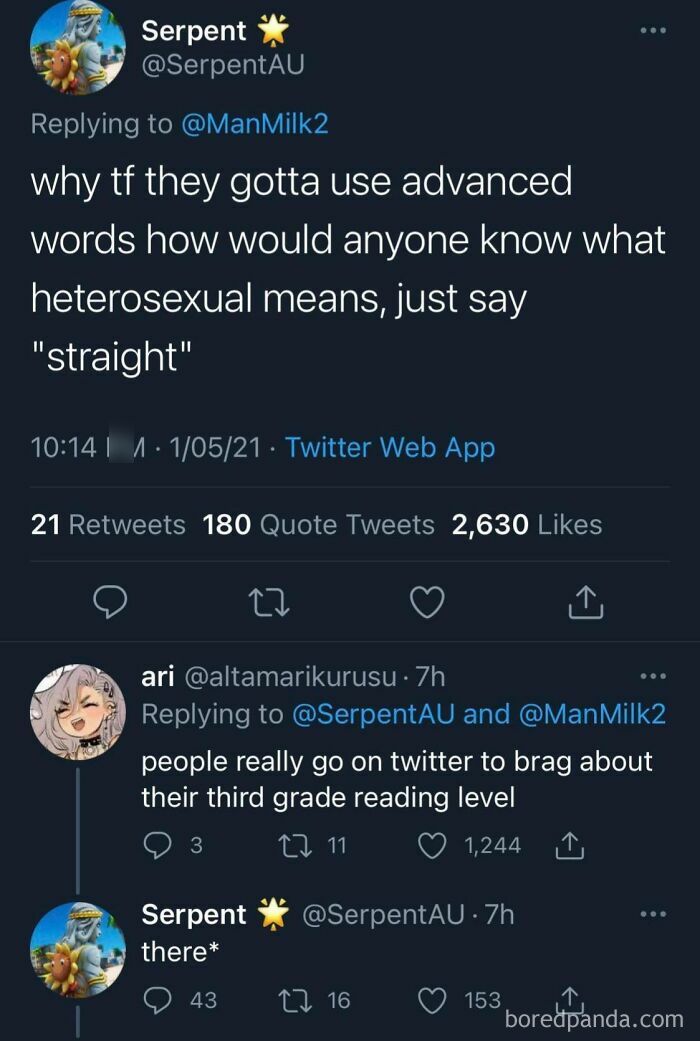 Twitter exchange showing a humorous fail in spelling and word usage, illustrating attempts to fix others and fail hilariously.