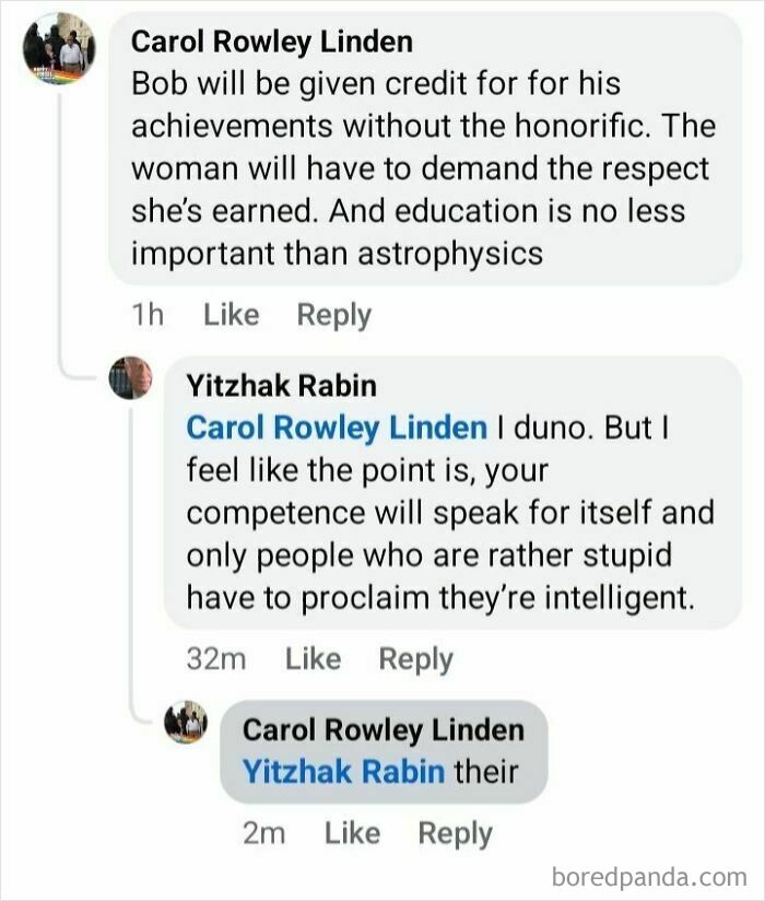 Online comment thread showing a humorous fail of someone trying to correct others, highlighting stupidity attempts.